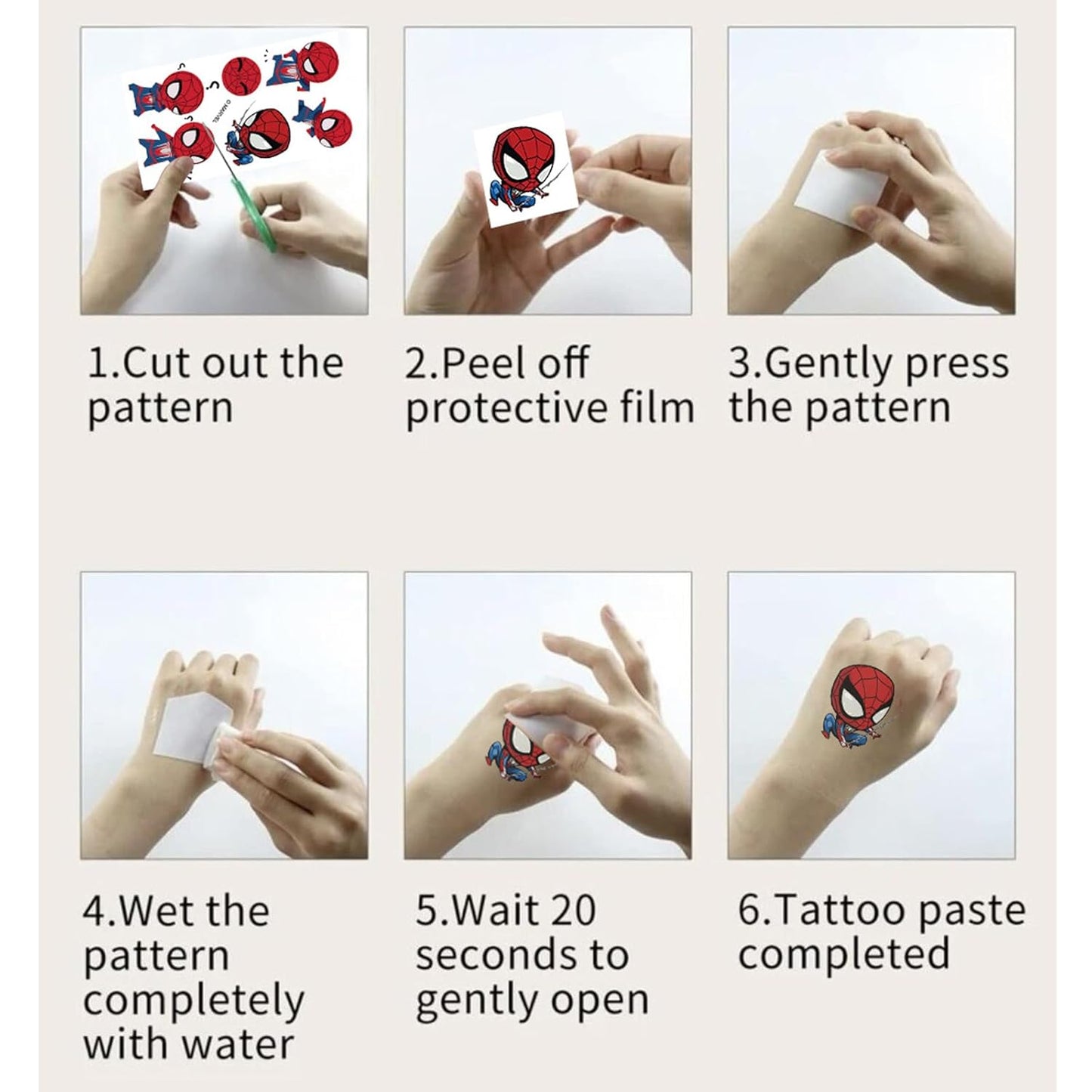 Spiderman Temporary Tattoos - 10 Sheets of Fun Kids' Party Favors | Cute Cartoon Stickers for Birthdays & Rewards