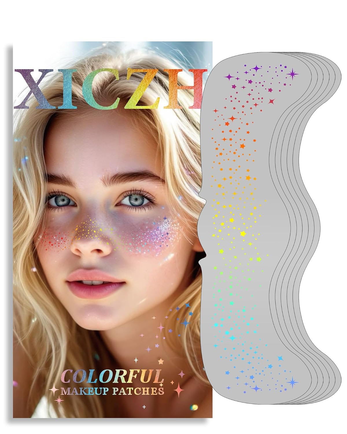 Glitter Freckles Temporary Face Tattoos - Gold Body Stickers for Festivals | 10 Pcs