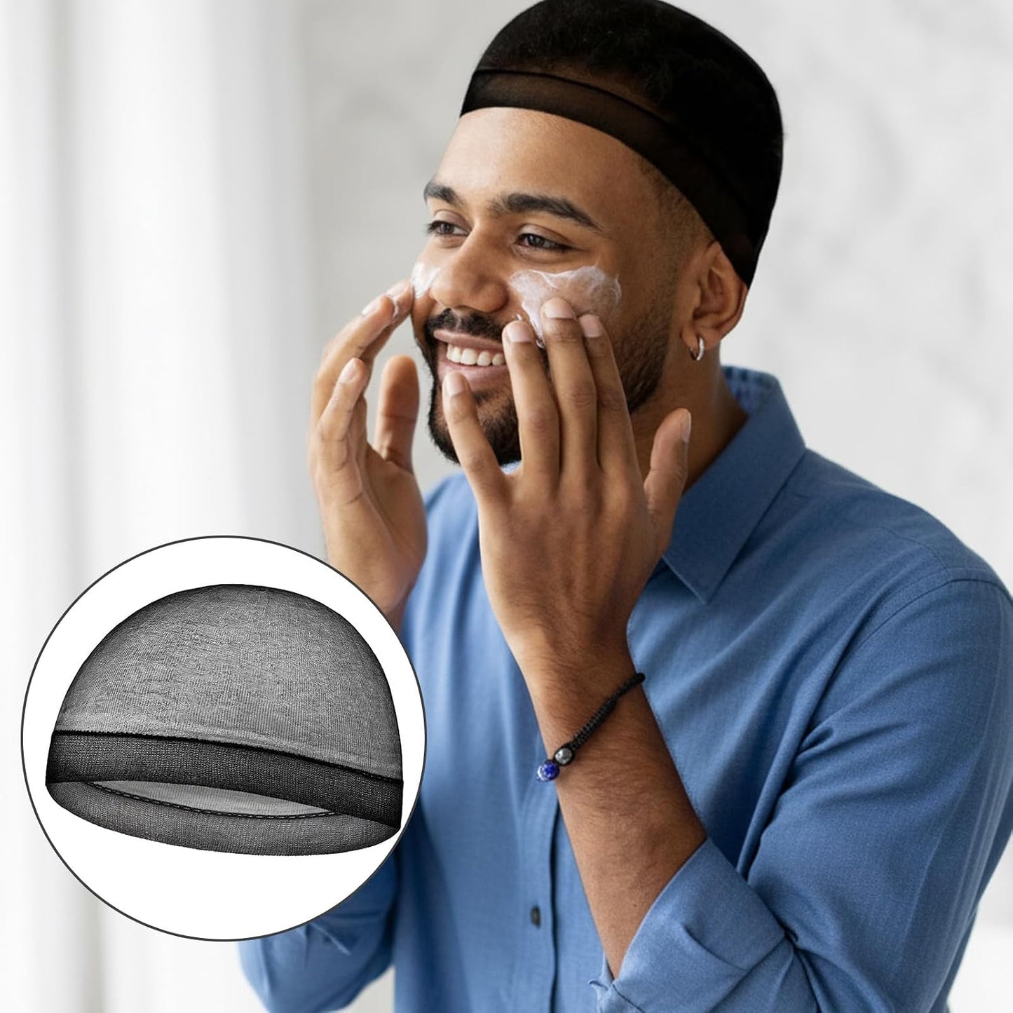 Stocking Wave Cap for Men - 30 Pcs Elastic Stretchy Hair Net | Breathable & Comfortable Black Wig Caps