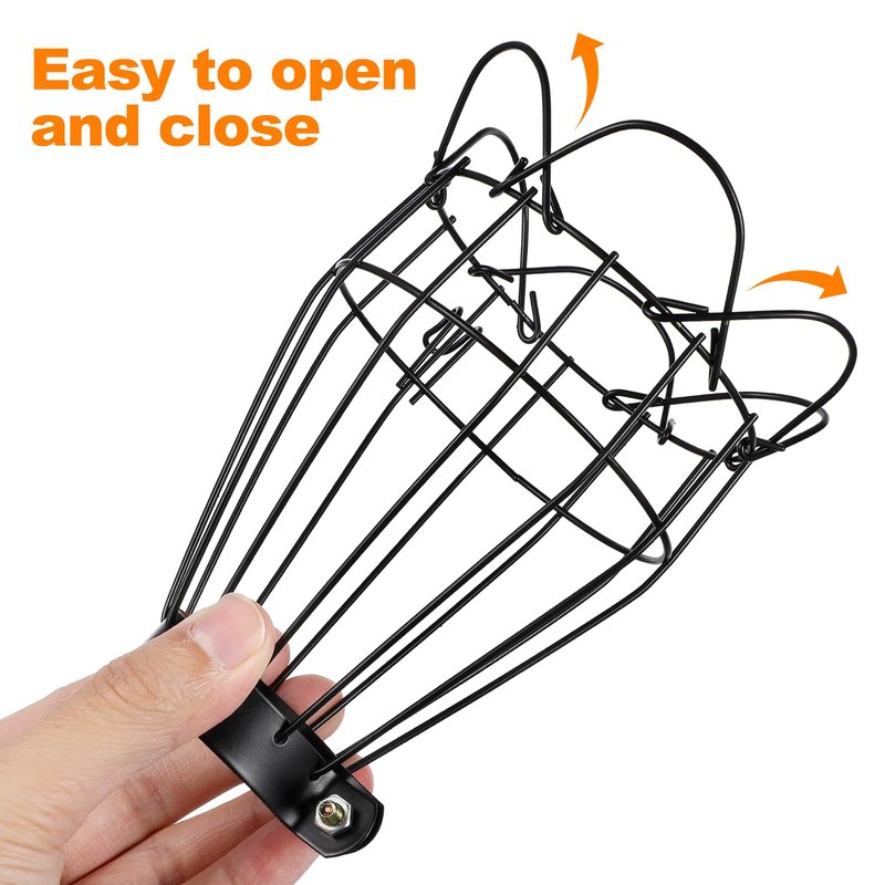Uonlytech Light Bulb Cover Metal Lamp Bulb Guard Industrial Clamp on Metal Guard Cage Hanging Cover for Pendant Farmhouse Light Vintage s