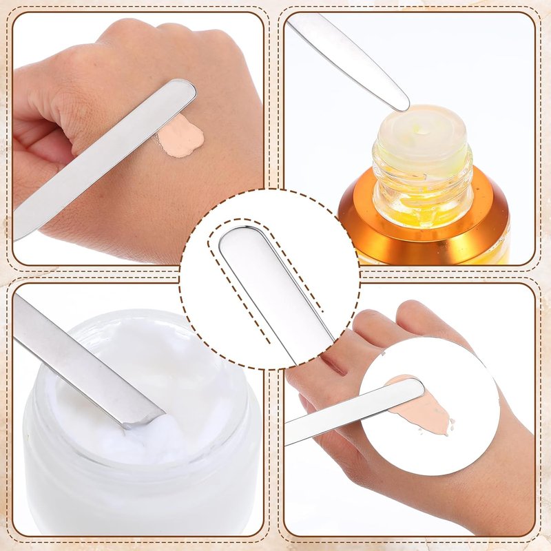 Foundation Spatula Set - 3 Stainless Steel Makeup Tools for Even Application | Cosmetic Mixing Palette Applicator