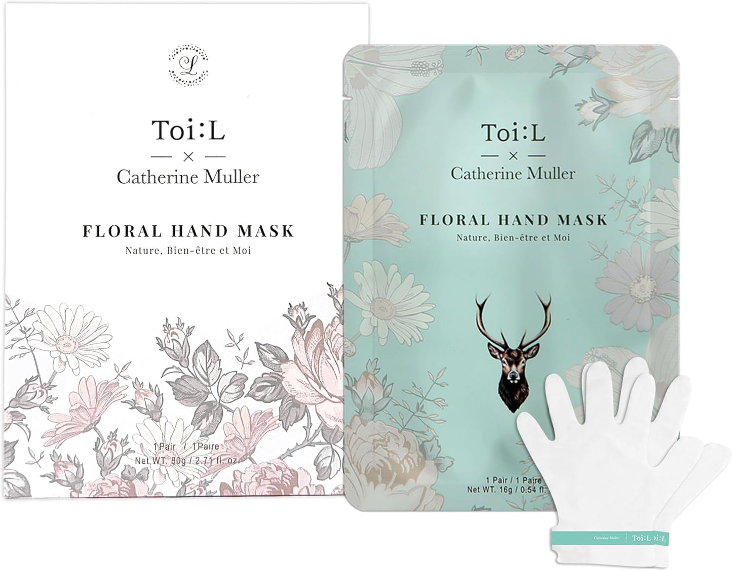 Moisturizing Hand Mask Gloves - Extra Silky Repair Treatment with White Truffle, Green Caviar & Peptides | 5 Pairs for Dry, Cracked Skin