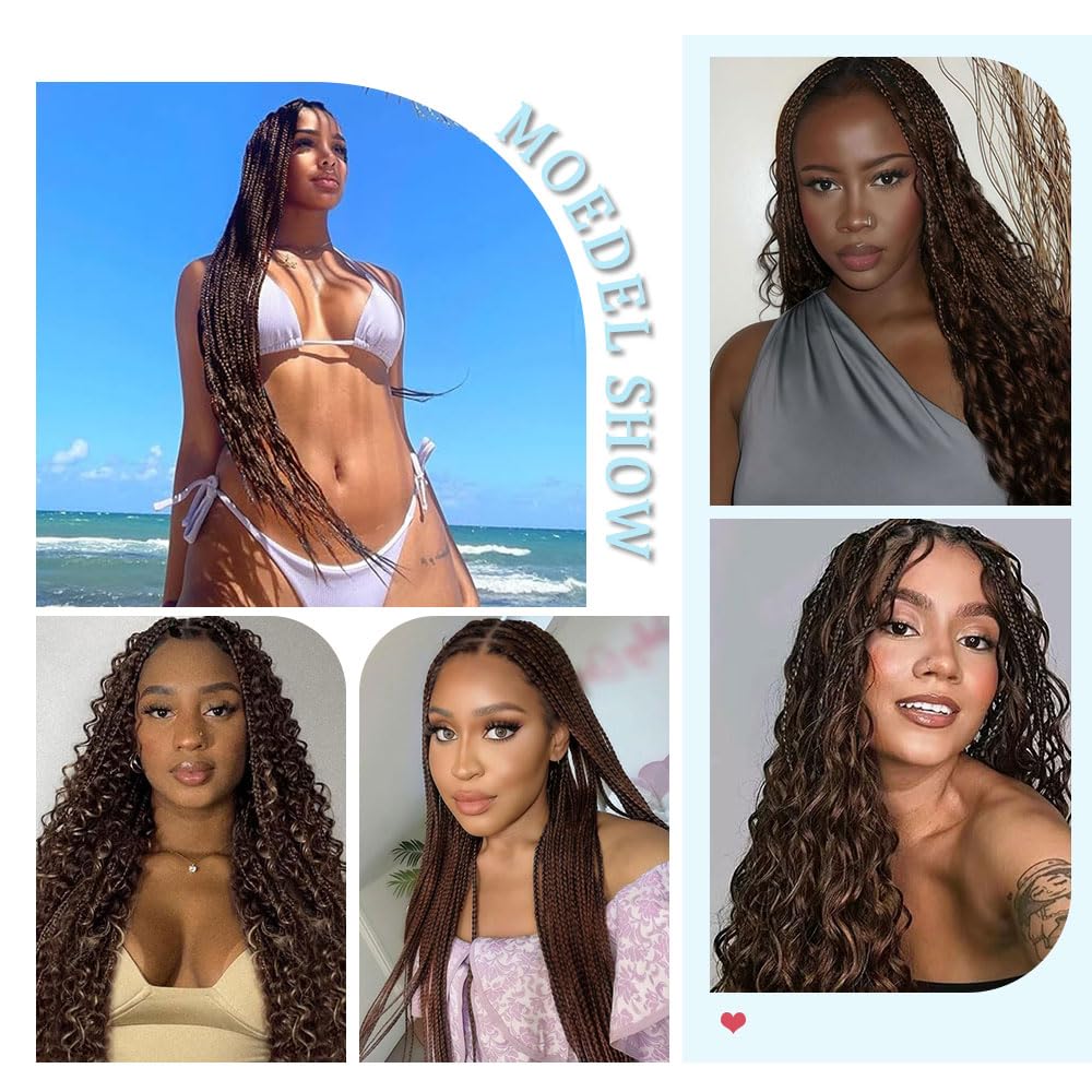 Color 4 Human Braiding Hair For Boho Braids Dark Brown Loose Deep Wave Bulk For Boho Braids 150G 20 Inch Chocolate Brown Curly Bohemian Hair For Braiding