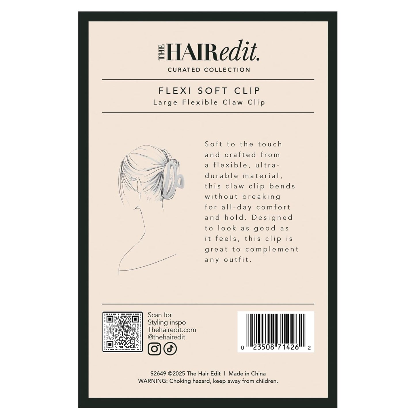 Flexi Soft Claw Clip - Durable Hair Clip for All-Day Hold | Lightweight & Flexible for All Hair Types