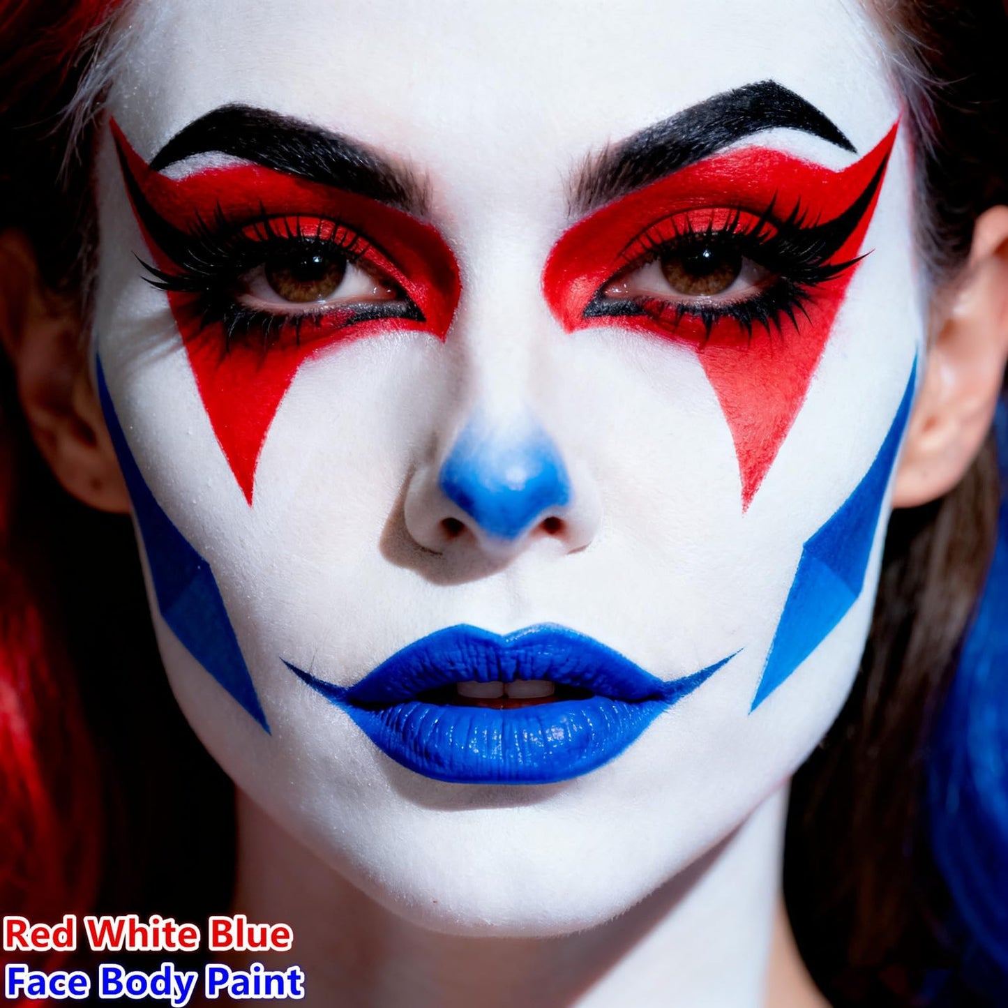 Go Ho Red White and Blue Face Paint Palette,Washable Patriotic Face Body Paint,4th of July Accessories, Face Painting Kit for Independence Day 250 Anniversary USA Face Makeup