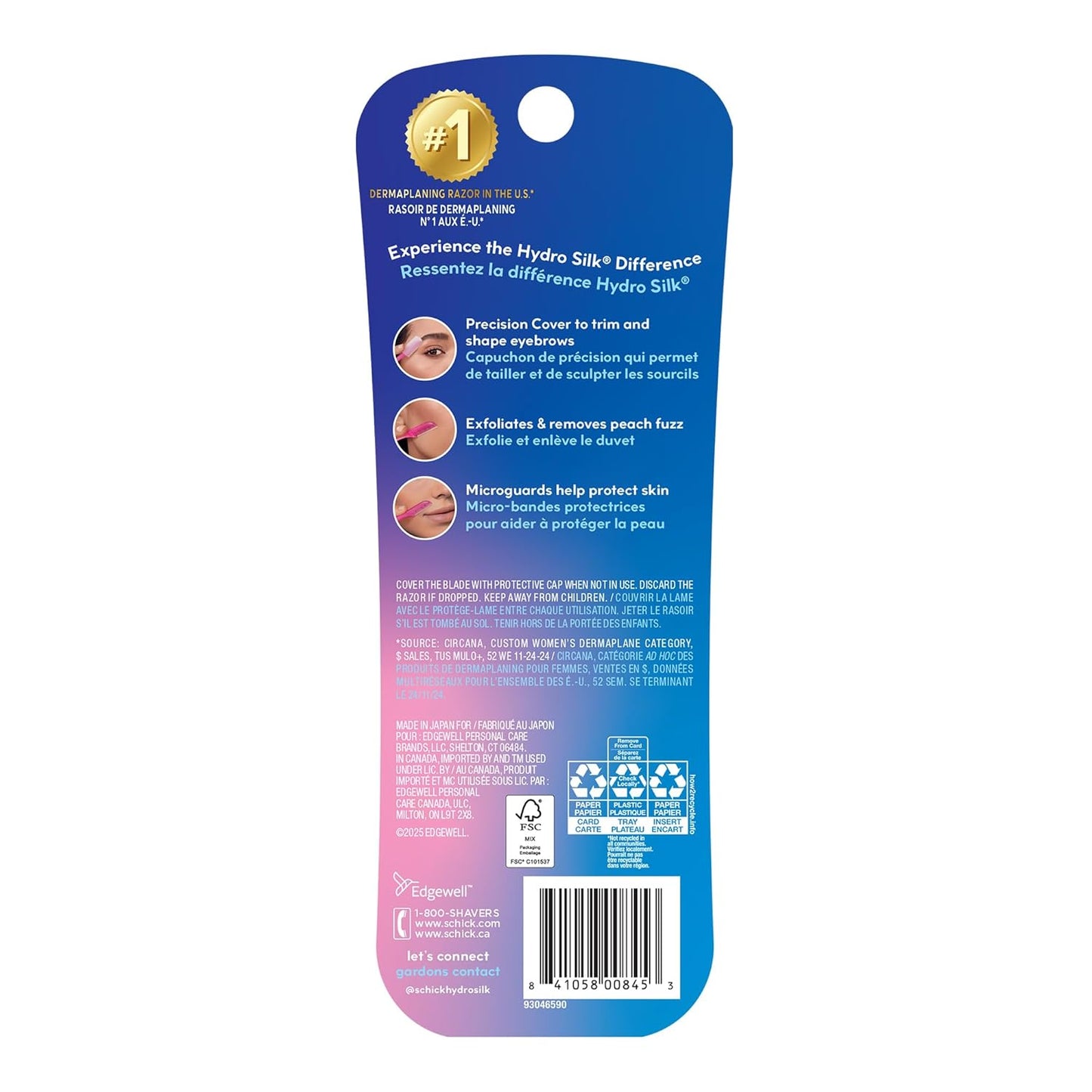 Schick Hydro Silk Touch-Up Dermaplaning Razor - Precision Facial Hair Remover for Women, 9ct | Eyebrow & Peach Fuzz Tool