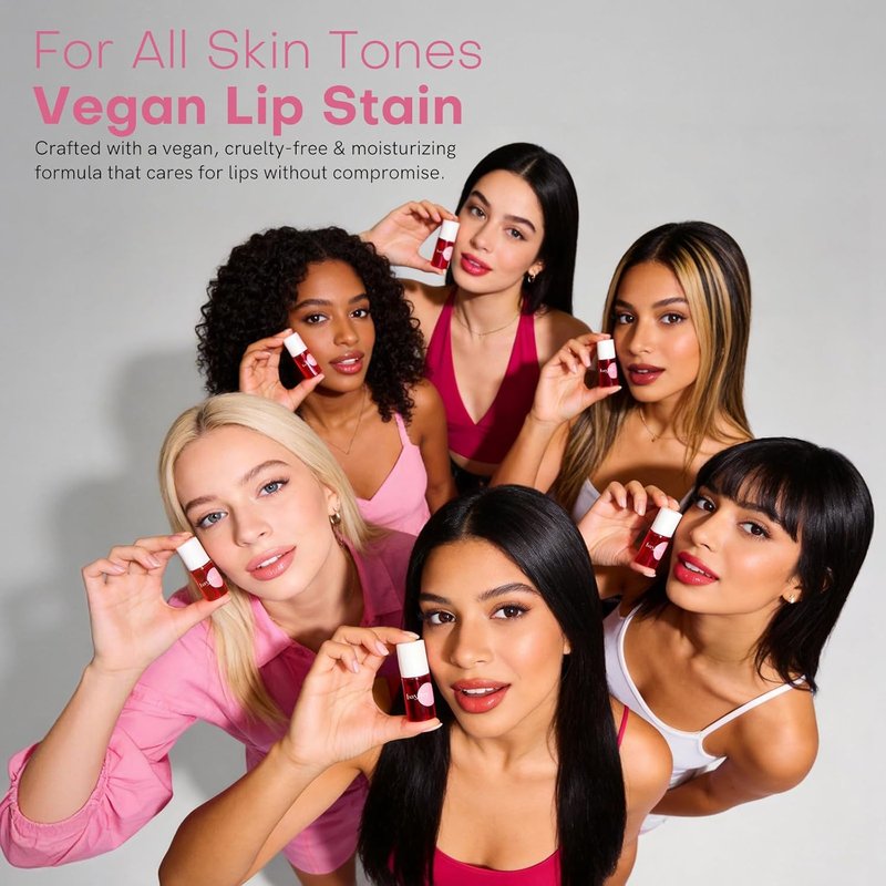 Lip Tint Stain Set - 2 PCS Korean Waterproof Liquid Blush & Lip Stain | Lightweight, Non-Sticky, Matte Finish