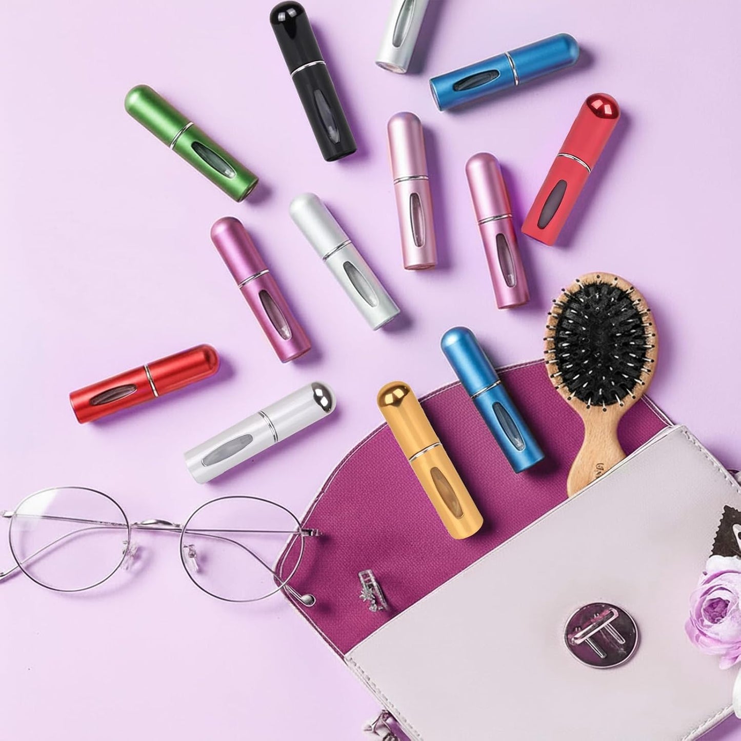 Travel Refillable Perfume Atomizer Bottles - 12 PCS Mini 5ml Portable Spray Containers | Multicolor Travel Accessories