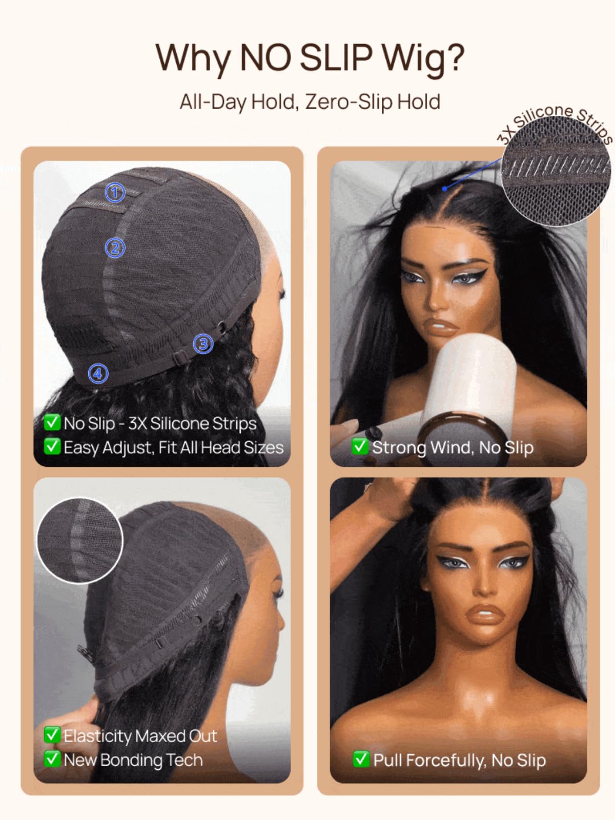 UNICE Bye Bye Slip Blunt Bob Wig Human Hair 7x5 Lace Closure Glueless Drawstring Wig Pre Plucked Pre Cut Bleached Knots Brown with Blonde Piano Highlights 12 inch