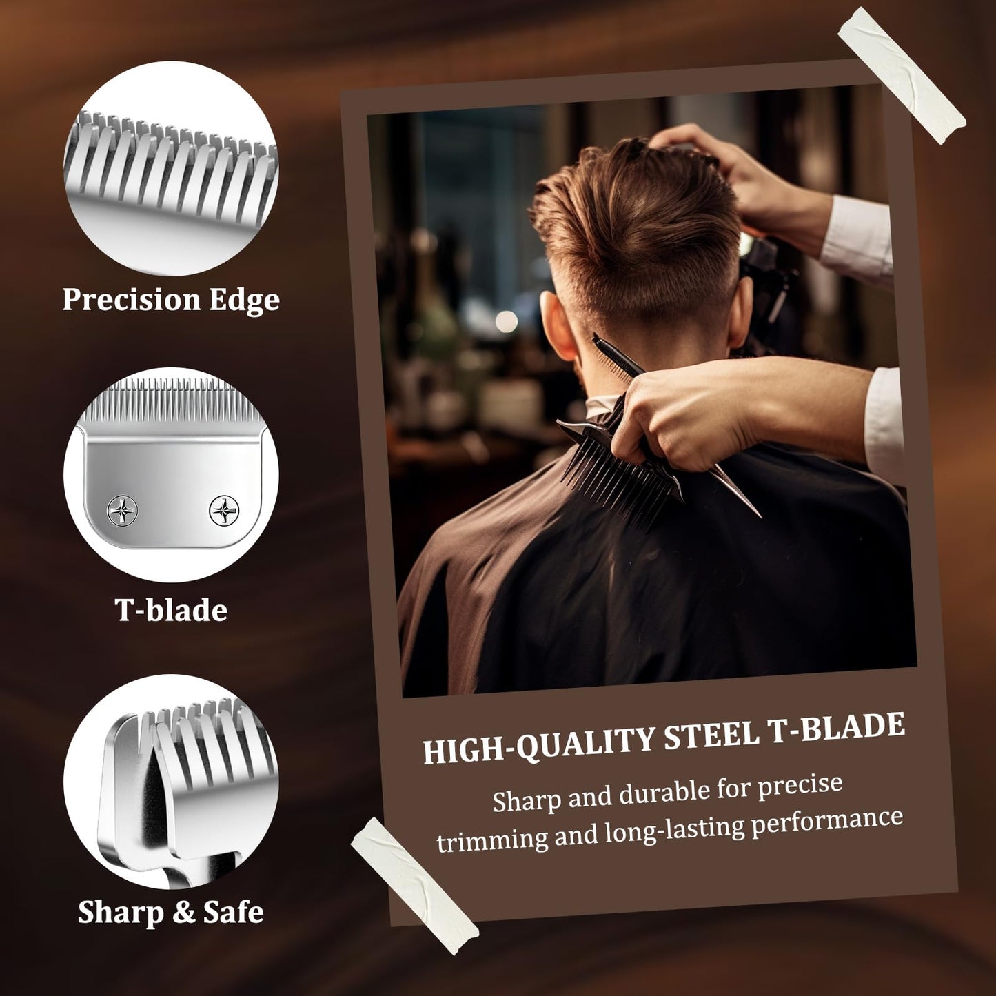 T-Blade Detachable Replacement Blades Compatible with Wahl Trimmers 9864/9864SS/9686/9818A/9854L/9876L/WSS3L/SS2L,High-Quality 440C Stainless Steel,0.5mm Precision Cut, Professional Grooming,1 Pack