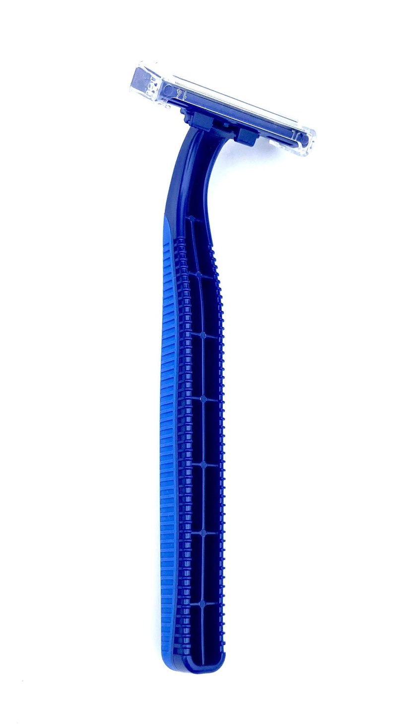 10 Pack of Dependable Disposable Blue Razor Blades with Aloe Vera Strip and Solid Handle