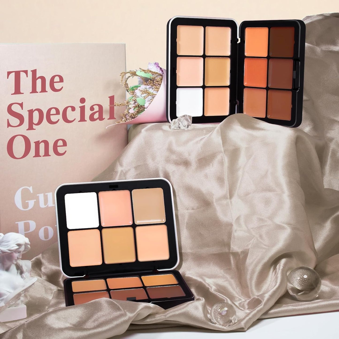 Cream Concealer Foundation Palette - 12 Long-Wearing Colors | Blendable Full Coverage Makeup