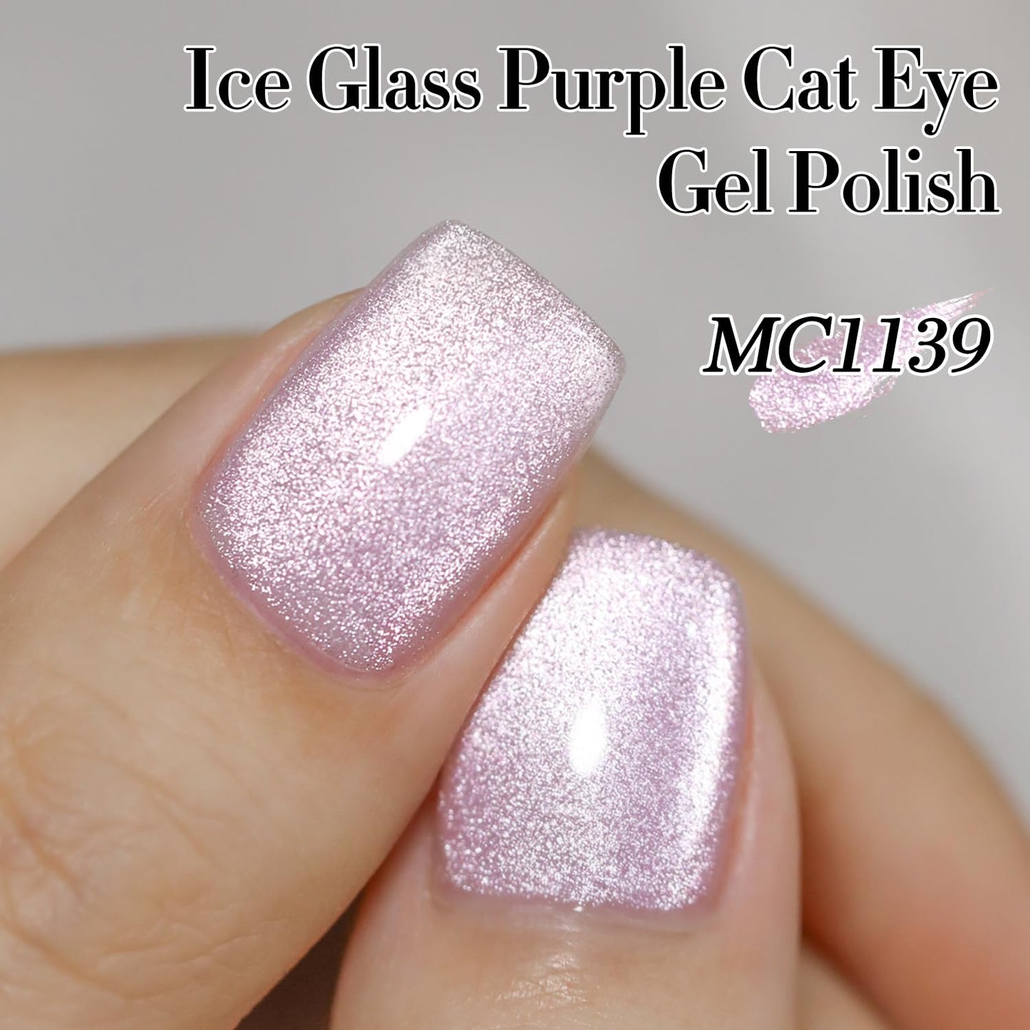 Cat Eye Gel Polish - 15ML Holographic Glitter Shimmer in Purple | Soak Off Magnetic Nail Art