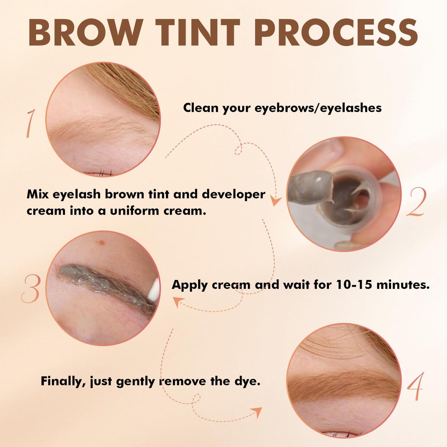 Lash Color Kit- Light Brown Professional Eyelash & Eyebrow Color Kit with Natural Looking Safe Ingredients Lasts 8 Weeks Easy to Use for Salon & Home Use
