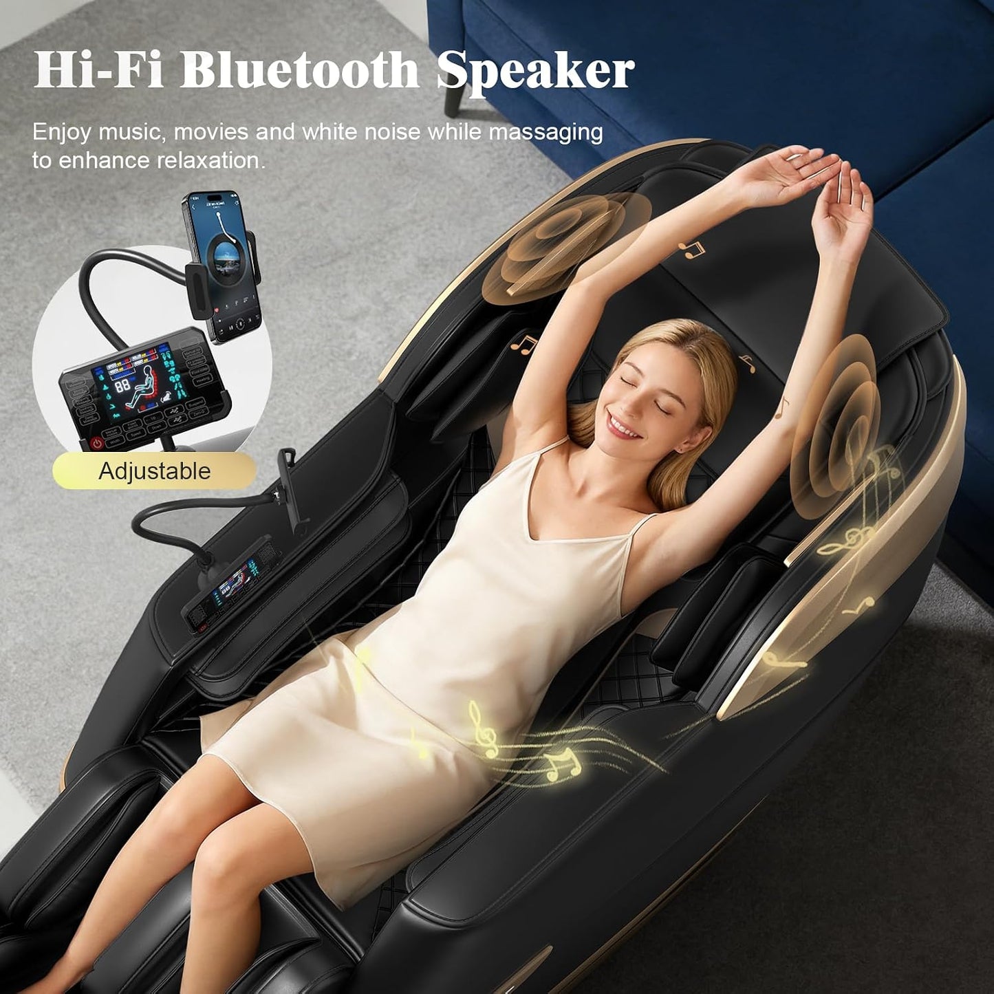 YONISEE 4D Massage Chair - Full Body Shiatsu Recliner with AI Control & Heating | Zero Gravity, Bluetooth, LED Light