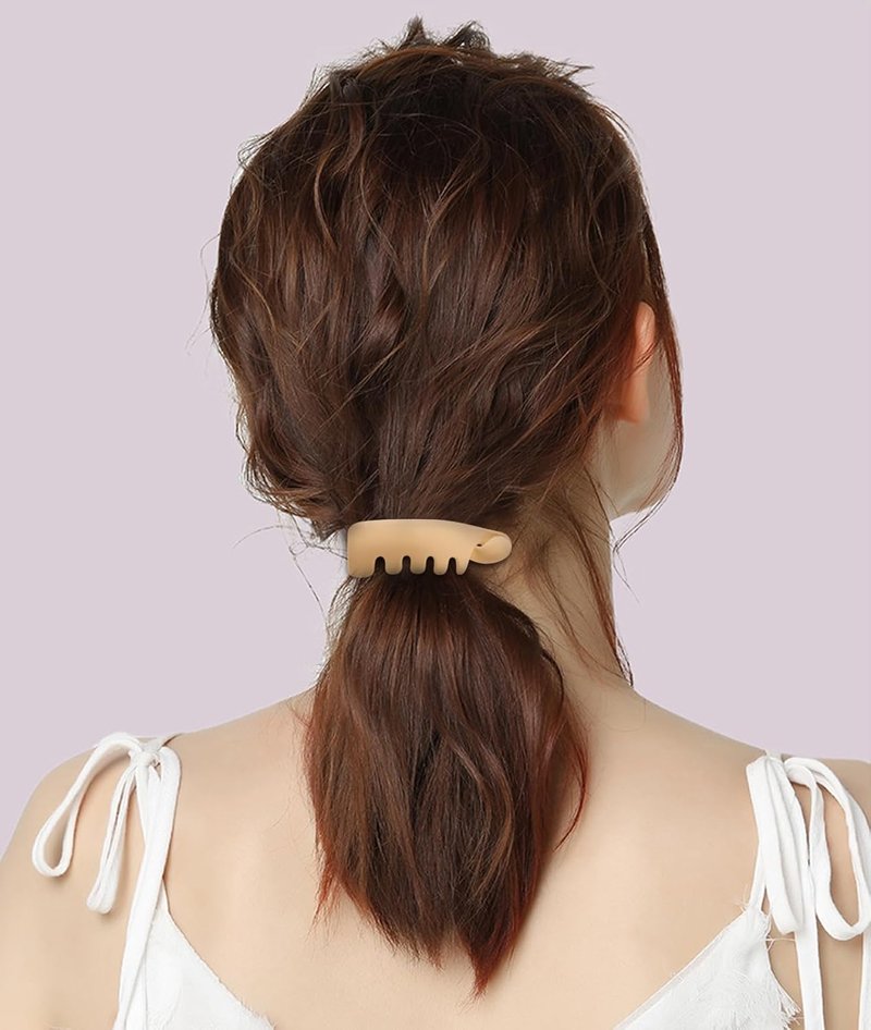 Matte Banana Hair Clips - 8 Pcs Strong Hold Ponytail Holders | French Barrettes for Fine Hair