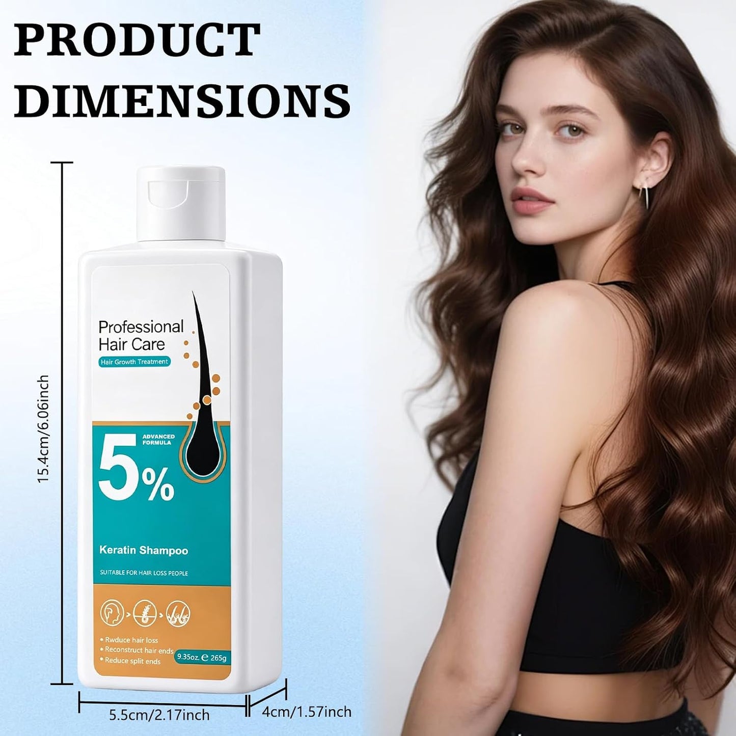 Minoxidil Shampoo for Hair Growth - Anti Hair Loss Treatment for Thinning Hair & Receding Hairline | 1 PCS