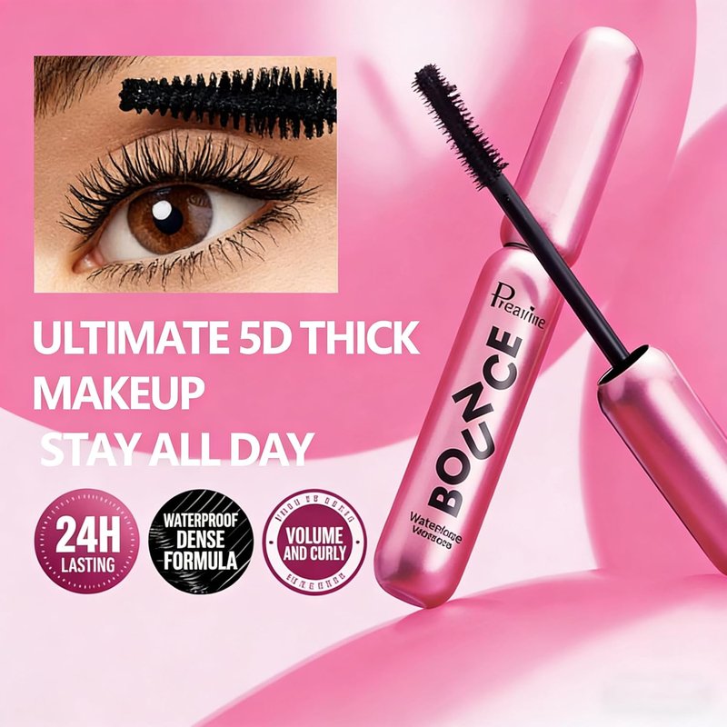 Waterproof Mascara - Volumizing & Lengthening Eye Makeup | Smudge-Proof, Long-Lasting, Blackest Black