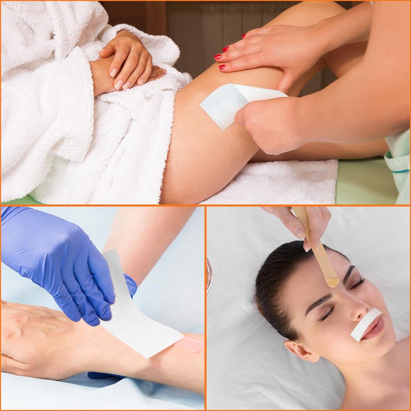 Blulu 400 Wax Strips Non Woven for All Skin Types Facial and Body Hair Removal Wax Paper Strips Epilating for Leg, Chest, Back, Intimate Area And Face 10 x 3.8 cm(White)