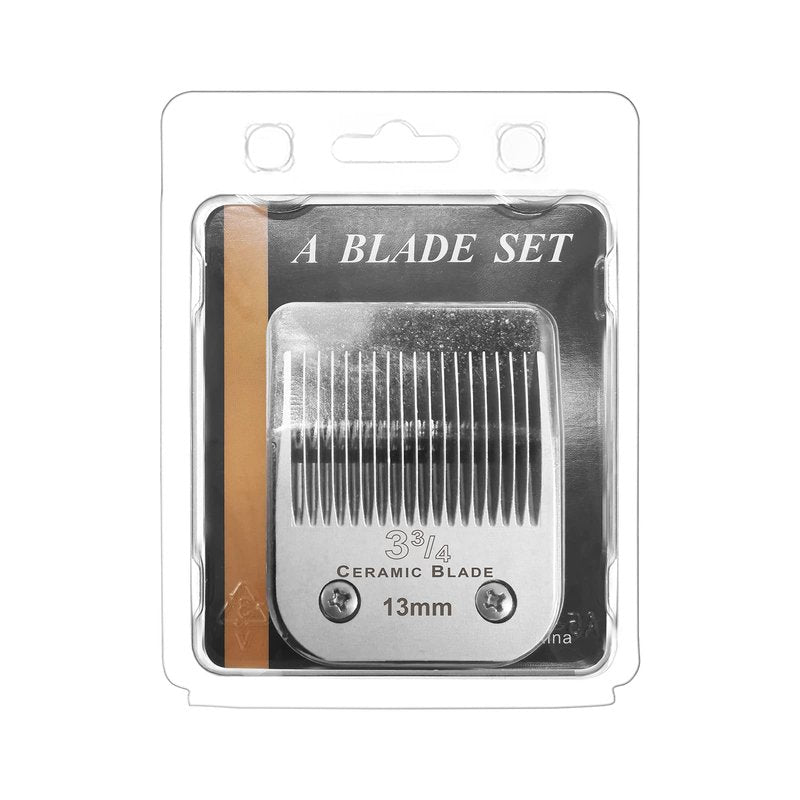 2 Packs Professional Detachable Replacement Ceramic Blades Size 3-3/4,Cut Length 13mm,compatible with Andis/oster Classic 76/Star-Teq/Power-Teq/A5 Clipper