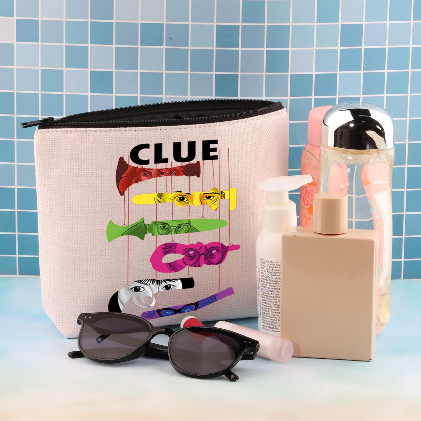 BDPWSS Horror Movie Themed Gifts Board Game Enthusiasts Gift Murder Mystery Gift crime shows Makeup Bag Weapon Gift (six clue bag)