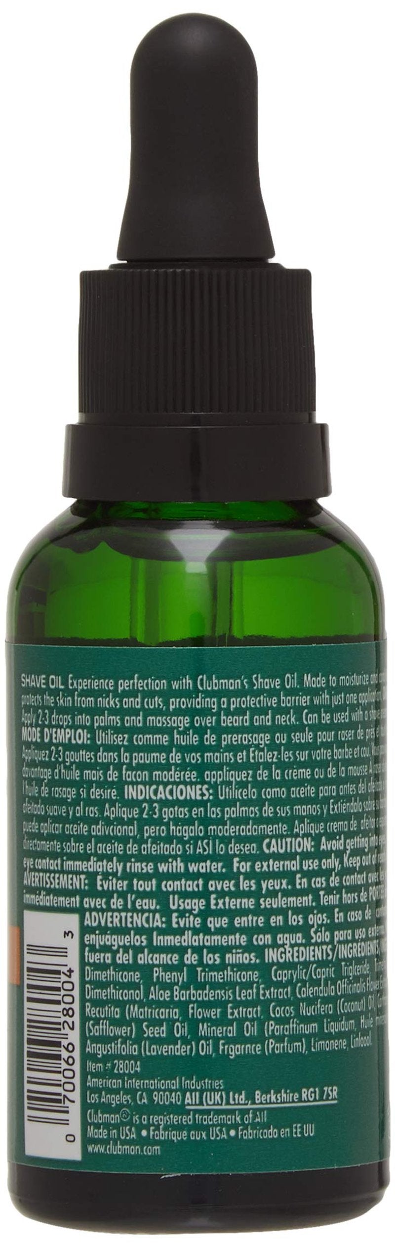 Clubman Pre Shave Oil – Pre Shave Oil for Men, Moisturizes Skin, Prevents Razor Burn, Nicks & Cuts, Shaving Oils for Men, 1 fl oz