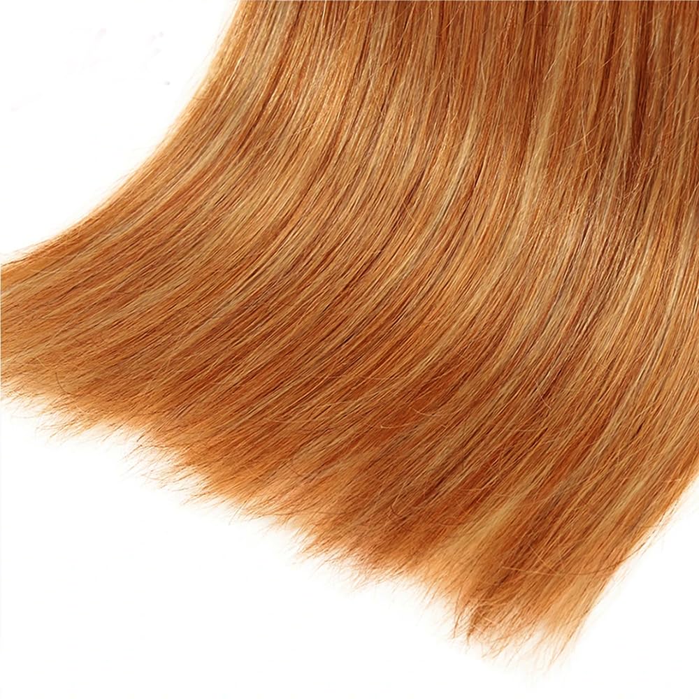 26 Inch Color 27 Human Hair Bundles Highlight Brown Straight Bundles Unprocessed Virgin Remy Hair Extensions 2 Tone Light Brown Mixed With Honey Blonde Straight Bundle