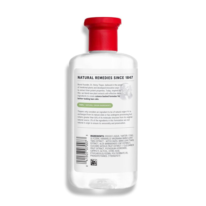 THAYERS Alcohol-Free, Hydrating Cucumber Witch Hazel Facial Toner with Aloe Vera Formula, Vegan, Dermatologist Tested and Recommended, 12 Oz (Packaging May Vary)