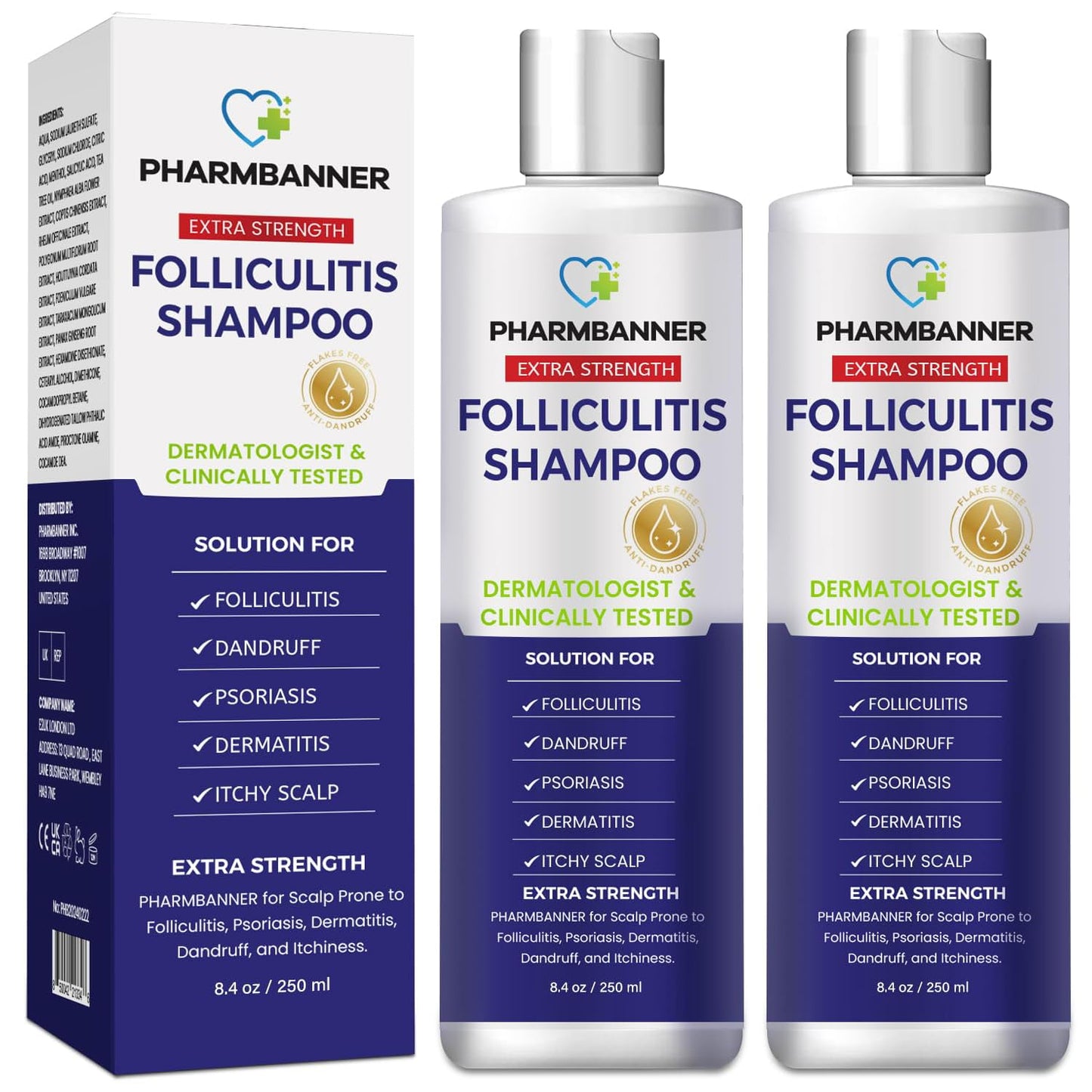 Anti-Fungal Shampoo & Conditioner Set - Tea Tree & Argan Oil for Folliculitis, Scalp Psoriasis | Relieves Itchy, Flaky Scalp