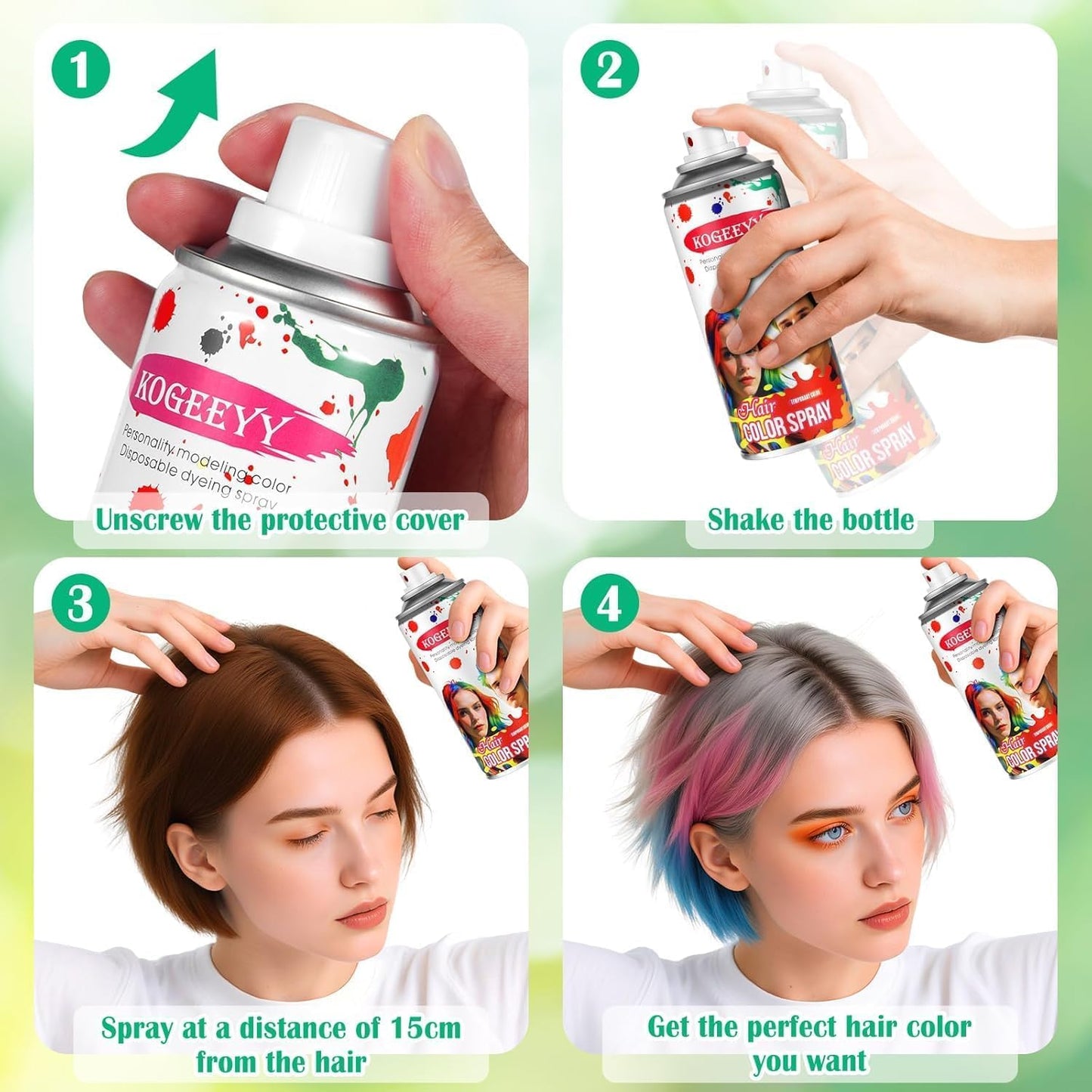 Temporary White Hair Spray Color - Washable Dye for Kids & Adults | Perfect for 4th of July, Cosplay & Festivals (4.06 oz)