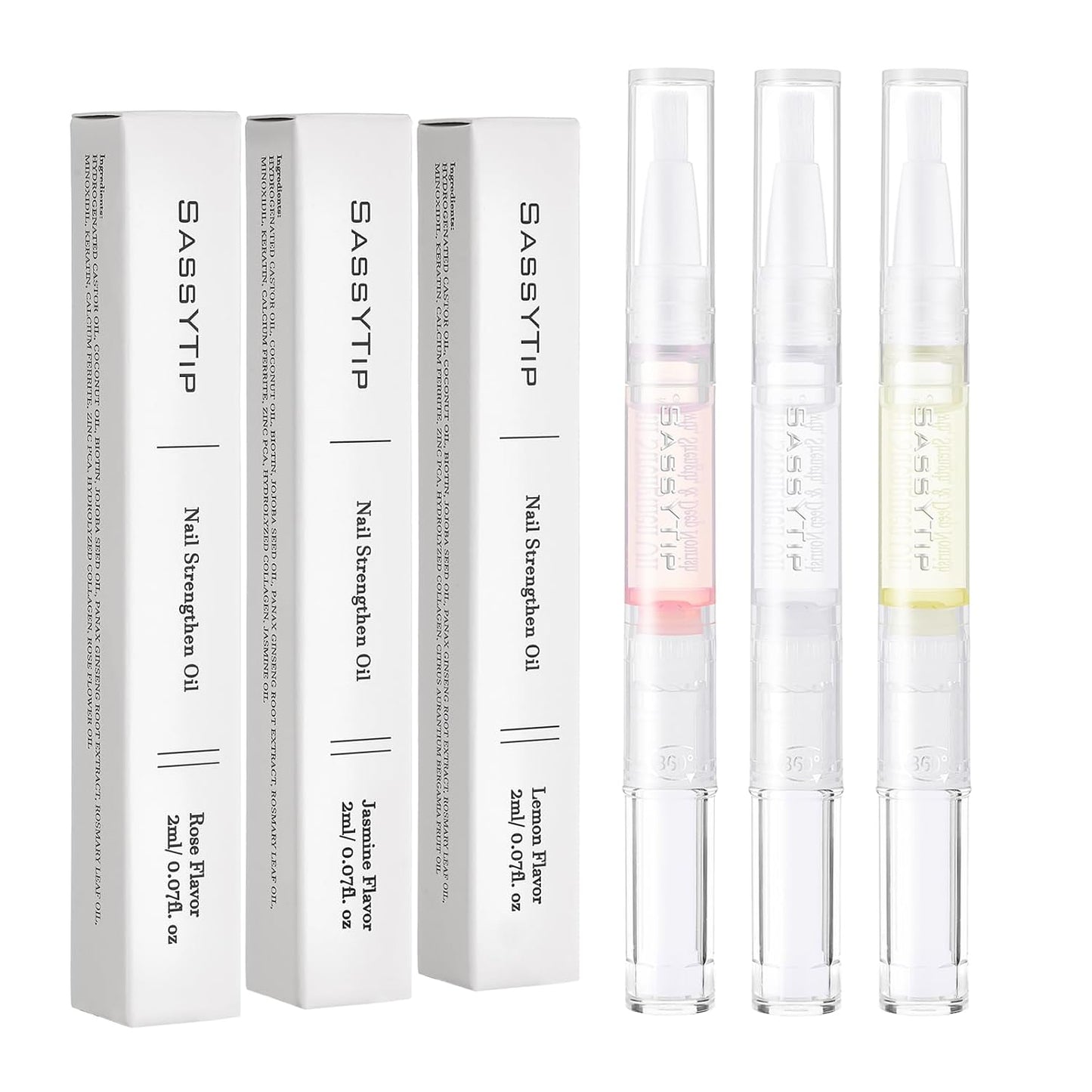 Nail Strengthening Oil Pen - Fast-Absorbing Cuticle Treatment with Biotin & Ginseng | Jasmine, Rose, Lemon Scents