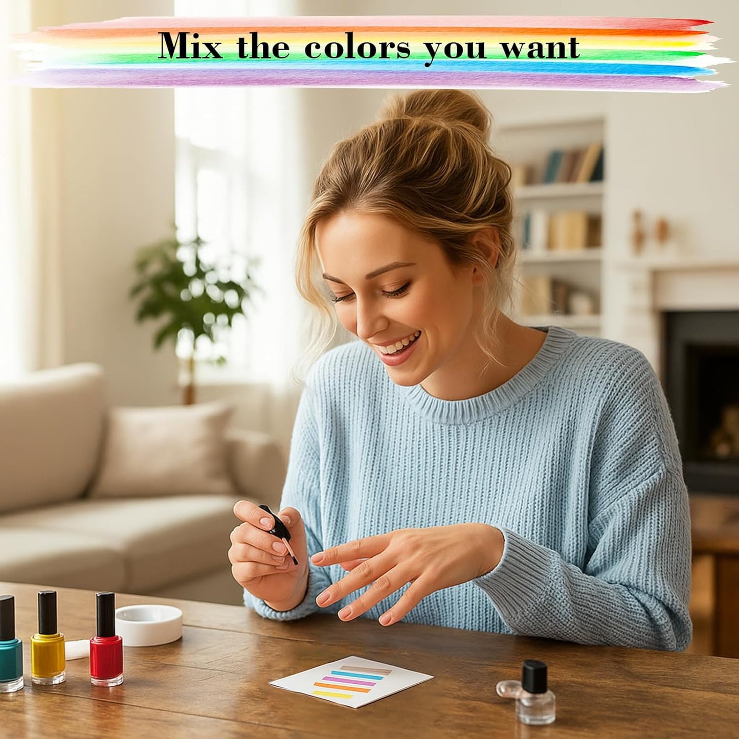 Disposable Nail Polish Palette Paper - Double-Sided Gel Art Mixing Tool | 100 Sheets, Waterproof, 3x3 in