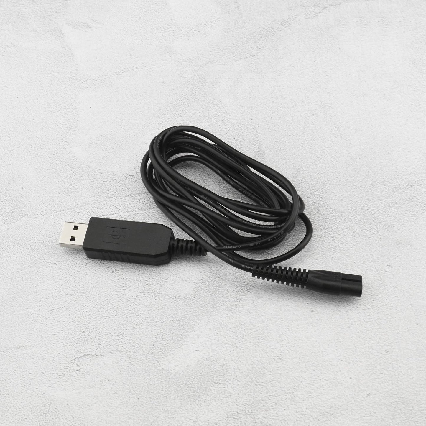 The Lord of the Tools 2PCS USB Shaver Charger Cable Compatible with Wahl Colour Pro 9649 Cordless Clippers Replacement 3.5V USB Power Cord Black 1.8m