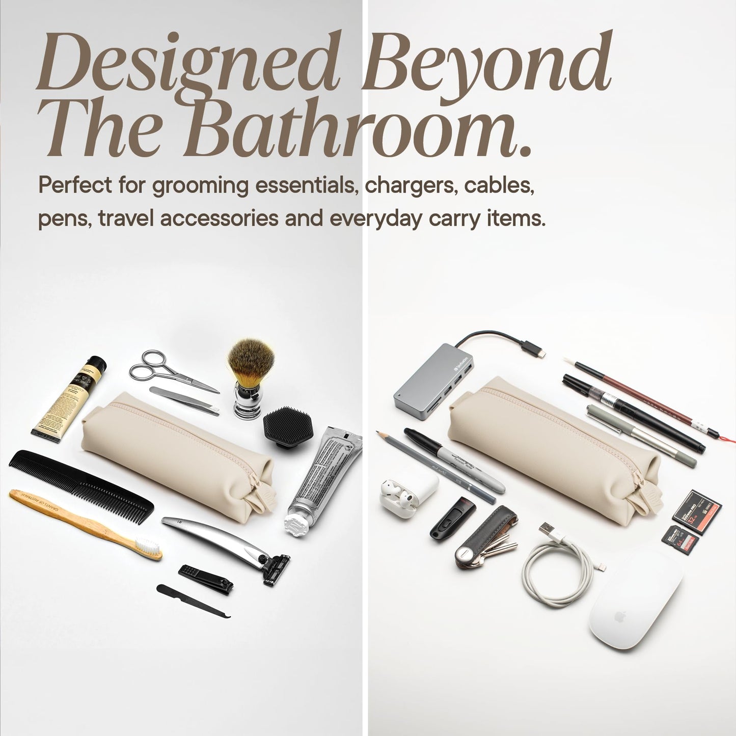 TOOLETRIES The Koby Dopp Kit Toiletry Bag – Mini 8.5" x 2.75" x 2", Sand