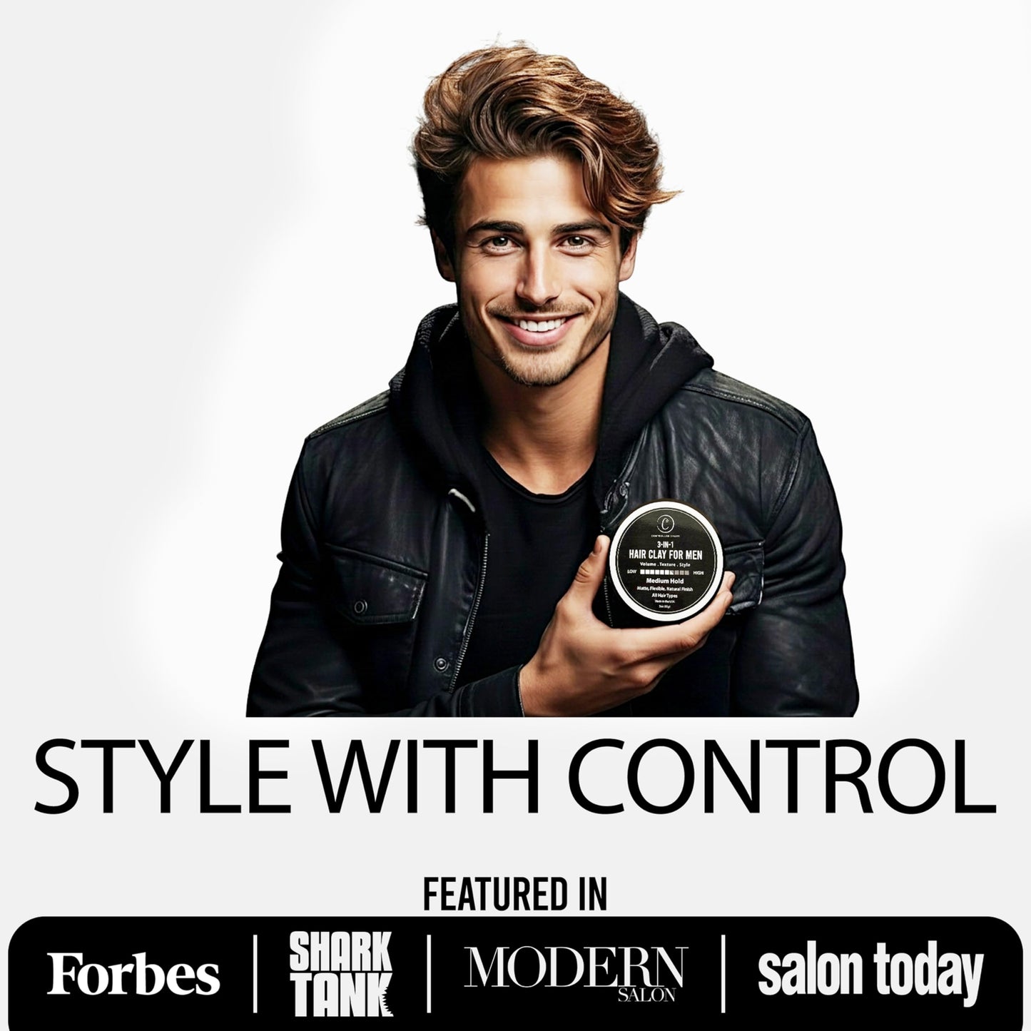 Controlled Chaos 3-in-1 Hair Clay for Men 3 oz – Medium Hold, Matte Finish Styling Mens Hair Clay for Natural Volume, Texture & Everyday Control – Made In USA
