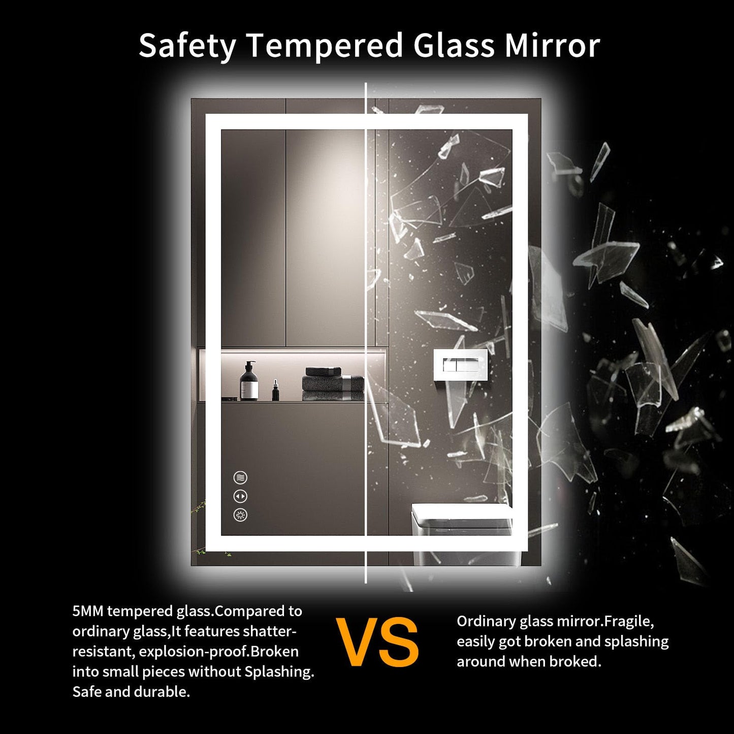 LOAAO 24"X32" LED Bathroom Mirror with Lights