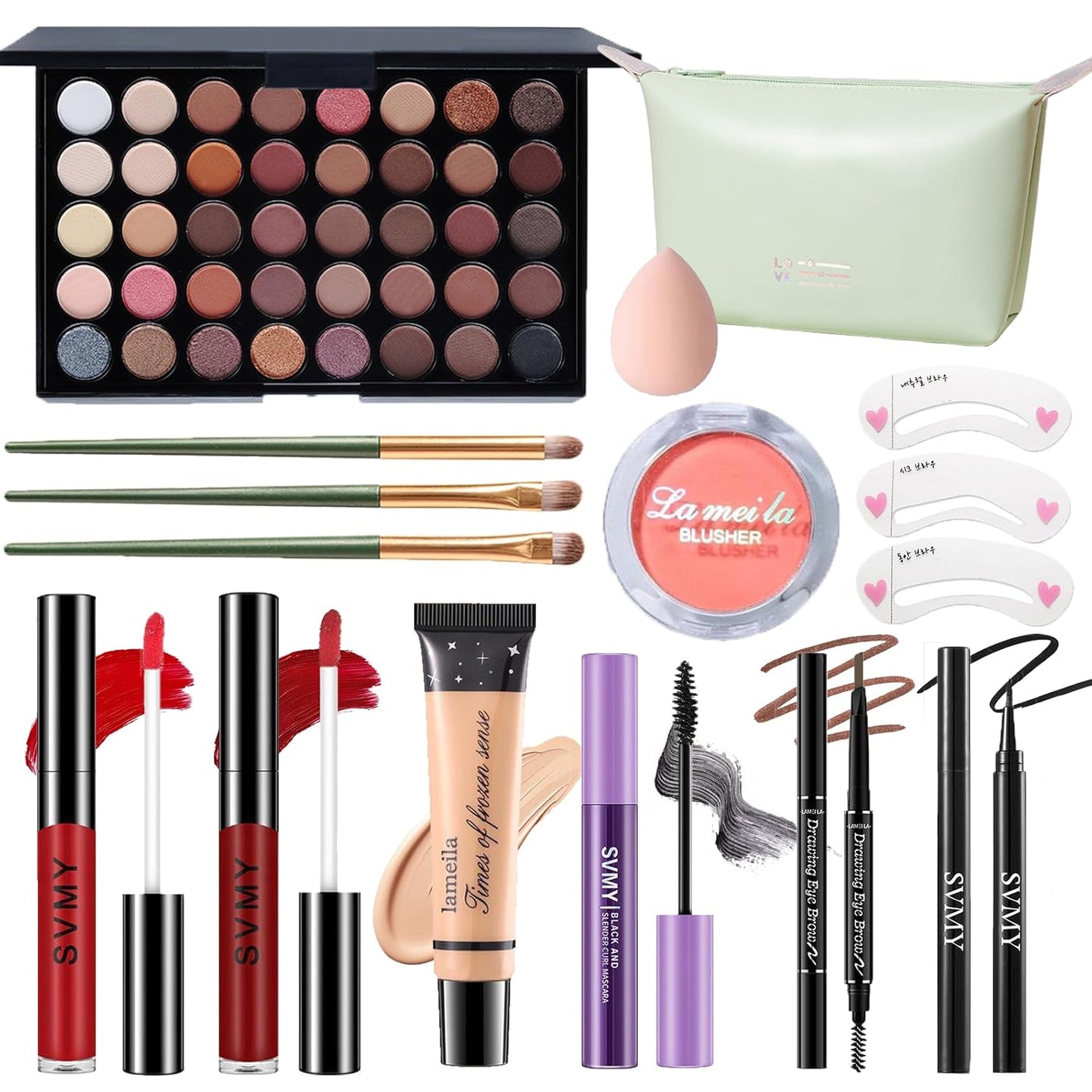 Makeup Set for Women - Complete Makeup Kit for Beginners & Pros | Travel-Friendly, Versatile Palette & Lip Gloss