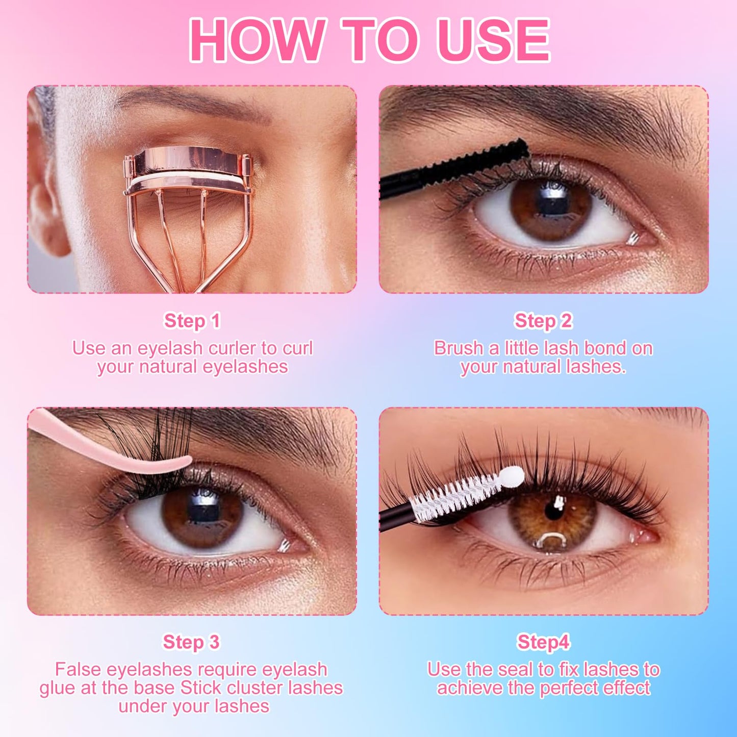YUORNUO Wispy Lash Clusters 168PCS 10-12mm C Curl Short Eyelash Extensions