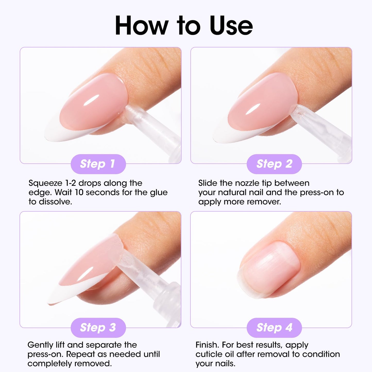 Gellen Nail Glue Remover, 20ml Nail Glue Remover for Press ons, Multi-Functional Glue Remover Pen for Fake Nail Tips, Non-Acetone & Safe & Fast Removal for Quick Dry Nail Polish Nail Glue