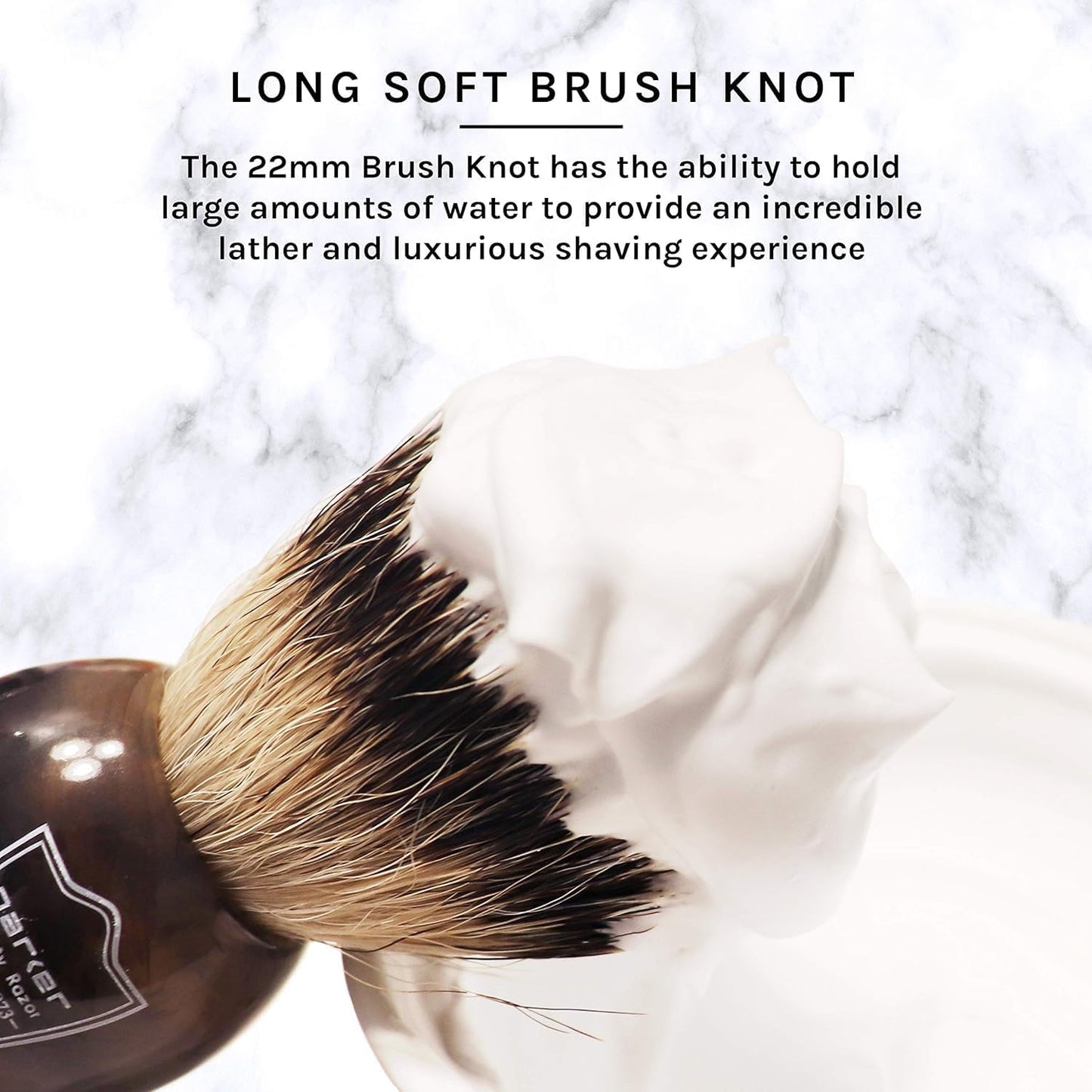 Parker 100% Silvertip Badger Shaving Brush โ Faux Horn Handle, Long Loft 22 mm Knot, Chrome Base & Resin Stand โ Rich Lather, Soft Bristles for Comfortable Shaving