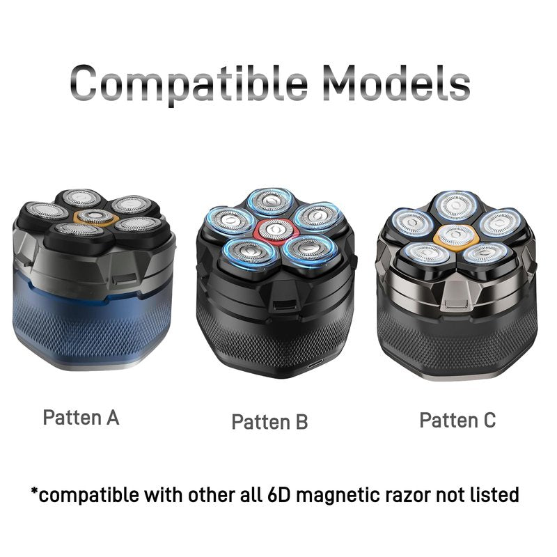 6D Magnetic Shaving Head Replacement Compatible with All 6D Magnetic Electric Razor.Magnetic Replacement Heads for Head Shavers for Bald Men.