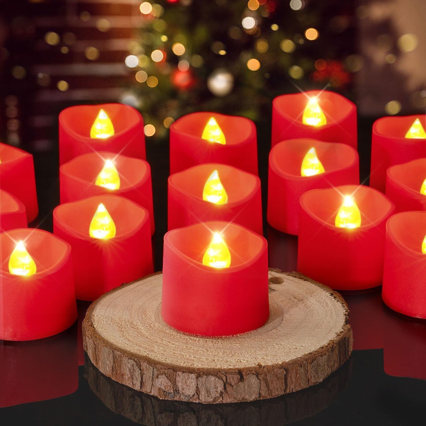 Flickering Flameless Candles - 24Pcs Battery Operated LED Tea Lights | 200+ Hours for Weddings, Parties, Decor