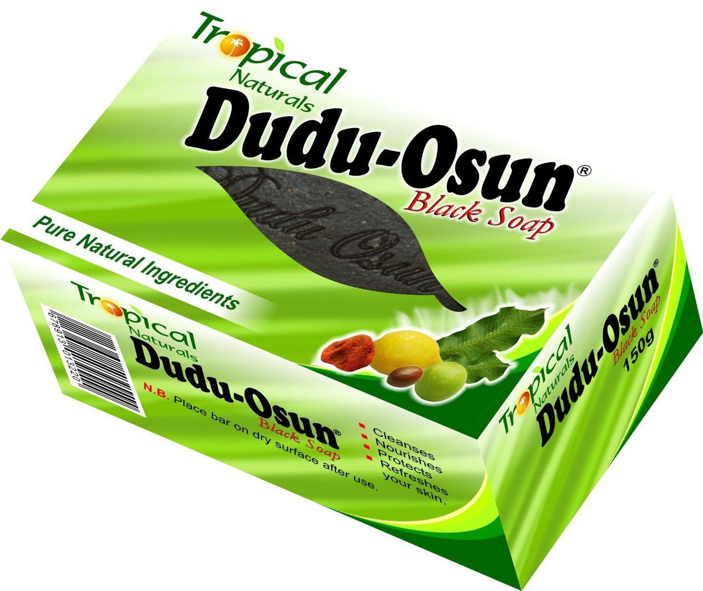 Dudu Osun Pure Organic African Black Soap 150g(Pack of 3) - Effective for Acne Treatment, Eczema, Dry Skin, Scar Removal, Dandruff, Pimples Mark Removal, Anti-fungal Face & Body Wash
