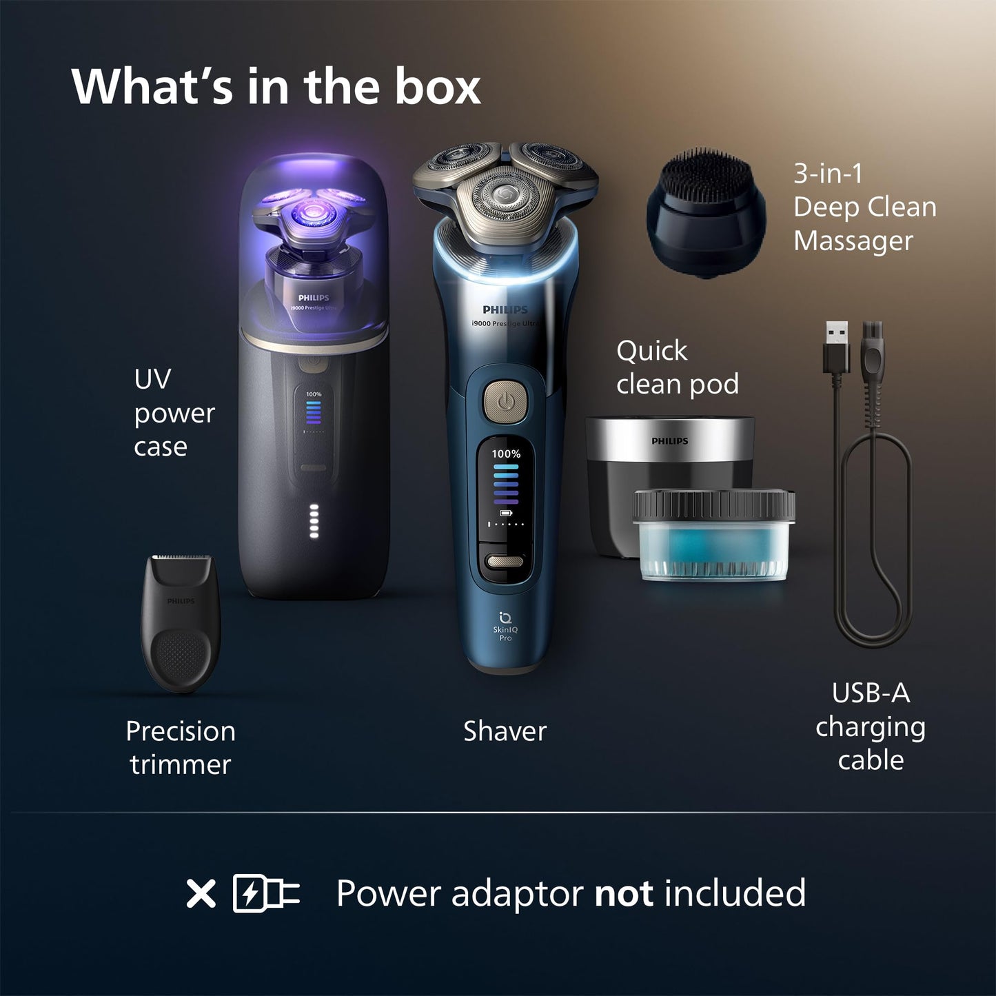 Philips Norelco Shaver i9000 Prestige Ultra Special Edition - Wet & Dry Electric Shaver, SenseIQ Pro Technology, Triple Lift & Cut System, 360 Rotating NanoTech Precision Blades, Model XP9406/93