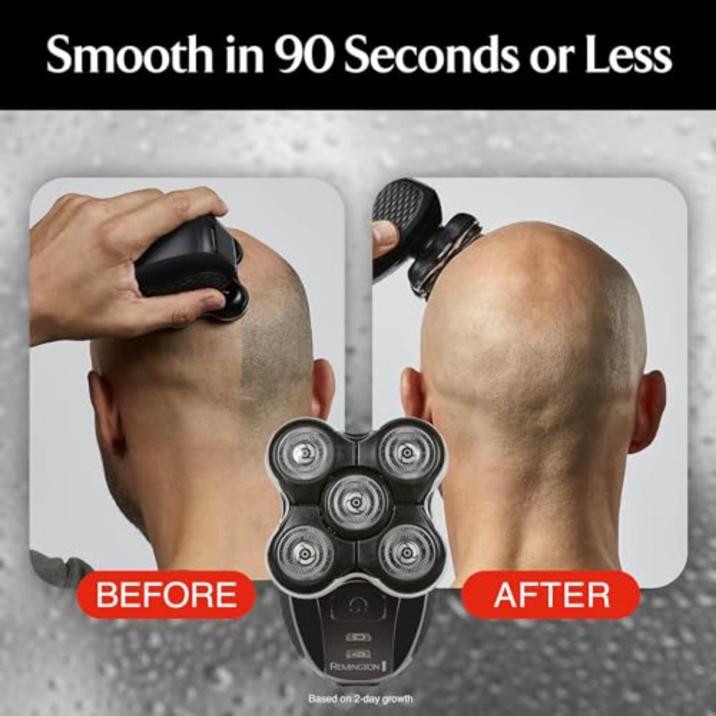 Remington Balder Deluxe XR7100, Head Rotary Shaver with Titanium Blades & Storage Pouch for Bald Men Wet/Dry Shaving with 5 Dual Track Flexing Heads and Pop-Up Trimmer