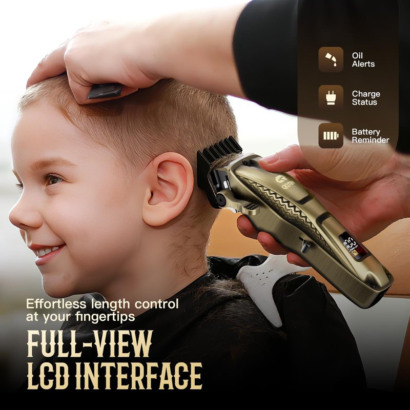 QQTIN Hair Clippers for Men Professional, Cordless Clippers and Trimmers Set for Hair Cutting, 8500RPM Rechargable Electric Hair Trimmer for Self-Haircut and Family Use (Bronze)
