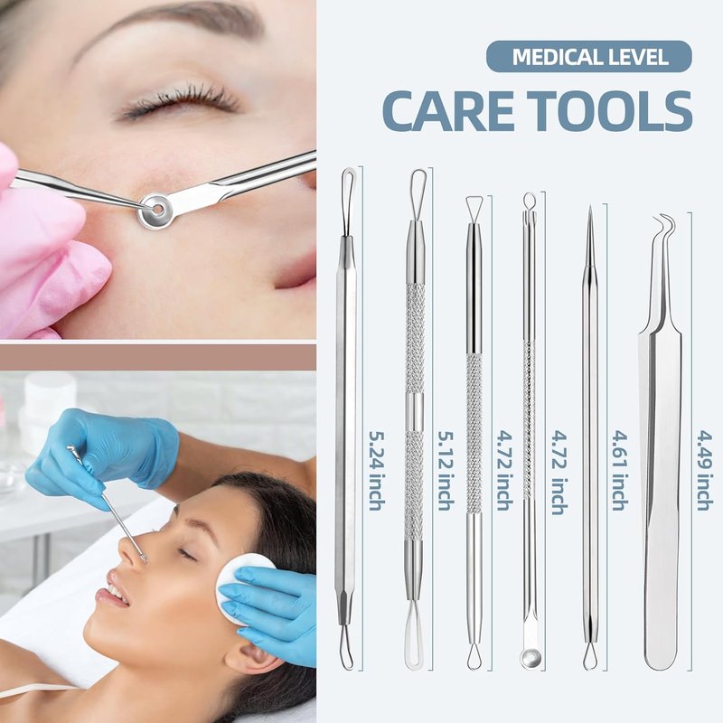 Blackhead Remover Kit - Comedone Extractor Tool for Acne Treatment | 6-Piece Set