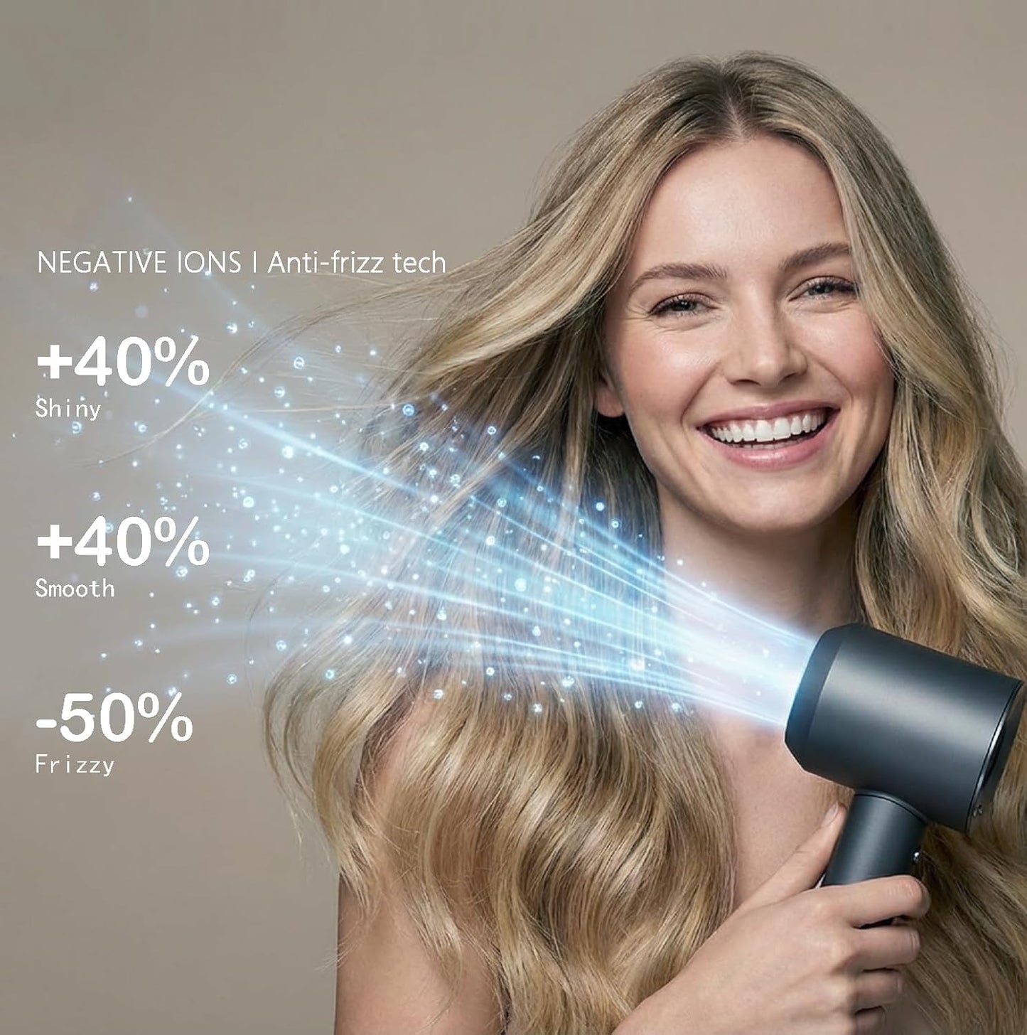 High-Speed Ion Hair Dryer - 1400W Brushless Motor, Ultra-Light & Low Noise | Intelligent LCD Display for Women & Children