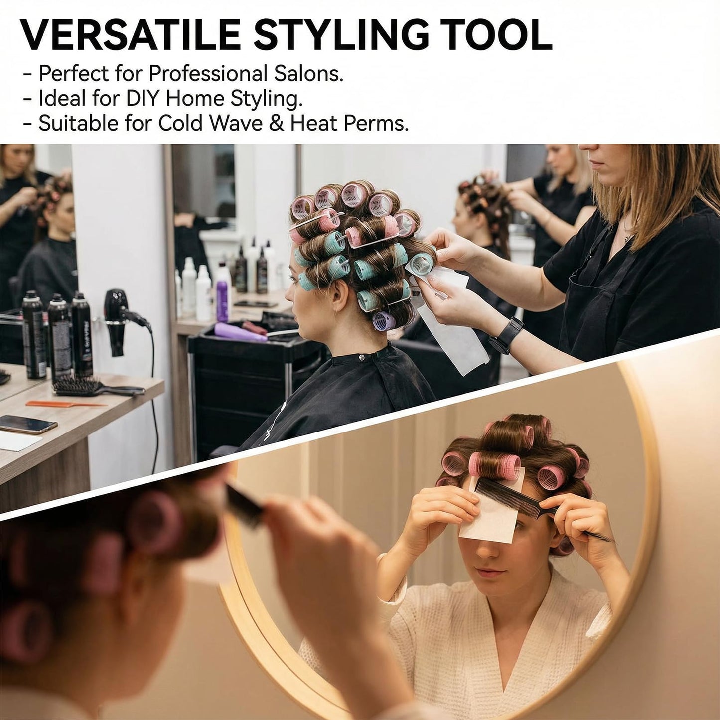 YBEATY 320PCS Perm Paper Disposable Salon Hair End Wrap Papers Heat-Resistant End Tissue Perm Roller Paper Hairstyling Curling Tool for Professional Stylist Salon Shop Home Cold Hot