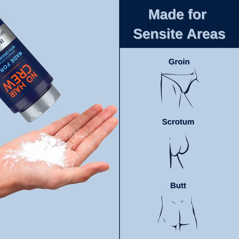 No Hair Crew | The Mega Bundle | Intimate and Body Hair Removal Creams with Intimate Dry & Fresh Powder | Made for Men
